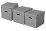 Esselte Pack de 3 Cajas de Almacenamiento de Cartón Gris 365x320x315 mm