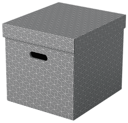 Esselte Pack de 3 Cajas de Almacenamiento de Cartón Gris 365x320x315 mm