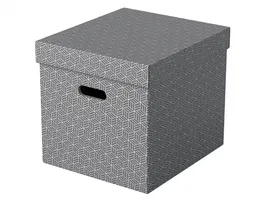 Esselte Caja de almacenamiento 365x320x315 mm pack de 3 unidades carton gris