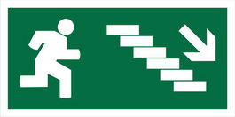 GO Señal de Escalera 200x100 Abajo Derecha