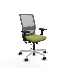 PIQUERAS Y CRESPO Silla de oficina Haches con mecanismo Sincro/Traslack, Verde oliva y Gris