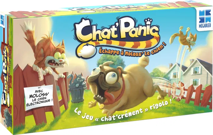Megableu MEG3760046781550 Juego de mesa Chat'Panic - Mueve a tu gato hacia adelante, evita al perro Moloss' - Idioma francés