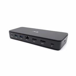 i-tec Dock Thunderbolt 4 TB4DUALDPDOCKPDPRO para 2 Monitores 8K/30Hz o 4K/60Hz, 7 Puertos USB, Ethernet 2.5G, Lector SD/TF, Audio 3.5mm, PD 92W - Negro
