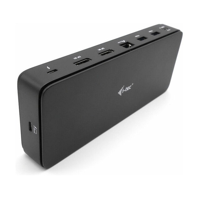 I-tec TB4 GEN 3 DOCK 2X DISPLAY - Base de Acoplamiento Thunderbolt 4 Dual DisplayPort PRO con Power Delivery 92W, 40 Gbit/s, Ethernet 2.5G, Lector de Tarjetas SD/MicroSD, Negro