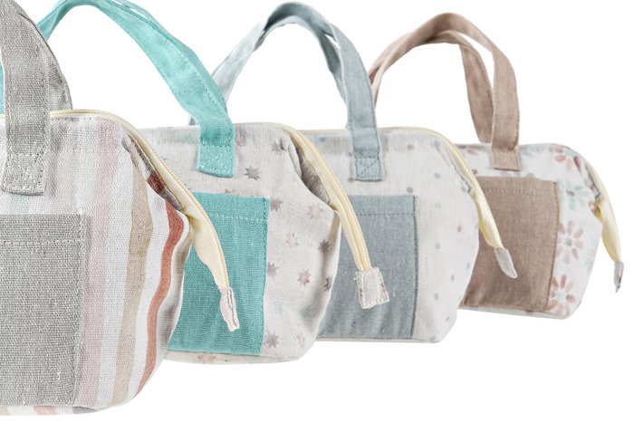 DKD Home Decor Bolsa Termica Shabby Casablanca 2022 Blanco Multicolor 11 x 16 x 34 cm