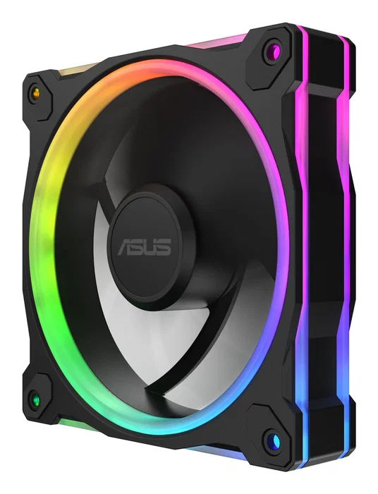 ASUS Prime MR120 Fan ARGB Negro - Ventilador para PC, 120 mm, 1600 RPM, 21 dB, PWM, Control LED RGB, 12V