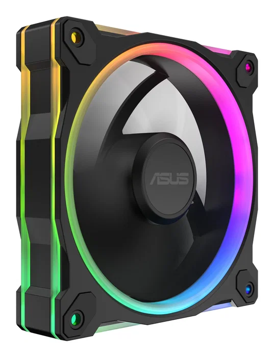 ASUS Prime MR120 Fan ARGB Negro - Ventilador para PC, 120 mm, 1600 RPM, 21 dB, PWM, Control LED RGB, 12V
