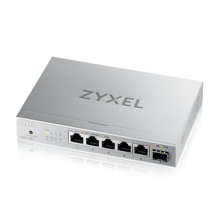 Zyxel XMG-105 Switch MultiGig con 5 puertos 2.5G y 1 puerto SFP+