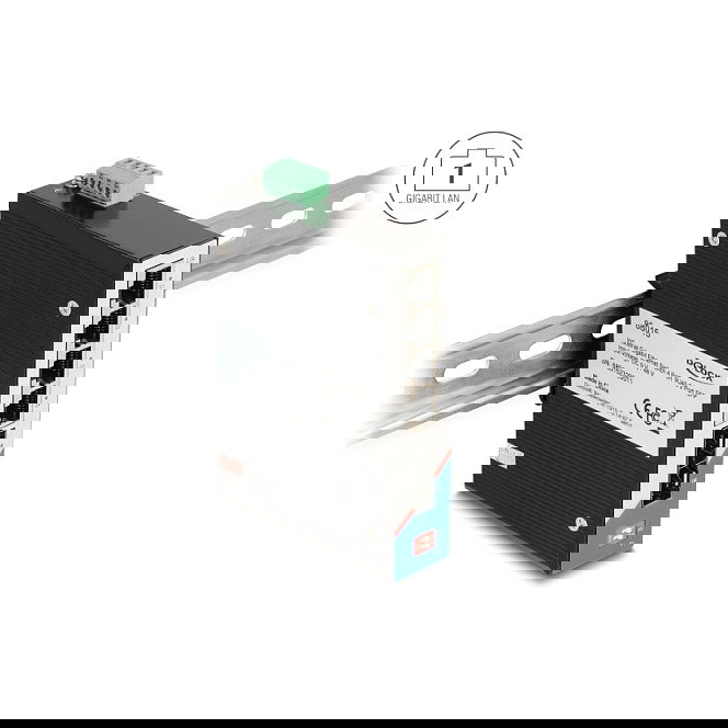 DeLOCK Conmutador Gigabit Ethernet Industrial No Administrado, 4 Puertos RJ45 y 2 Puertos SFP, Montaje en Carril DIN, Conmutación 2 Gbit/s, Certificaciones CE/FCC