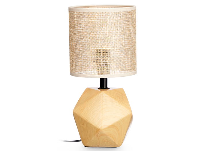 Lampara Sobremesa Efecto Madera Prisma Giftdecor 14x19x14 cm (Set de 12)