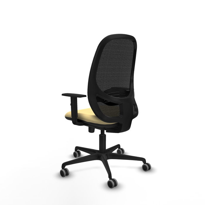 PIQUERAS Y CRESPO Silla de oficina Cilanco con mecanismo Sincro, Crema y Negro