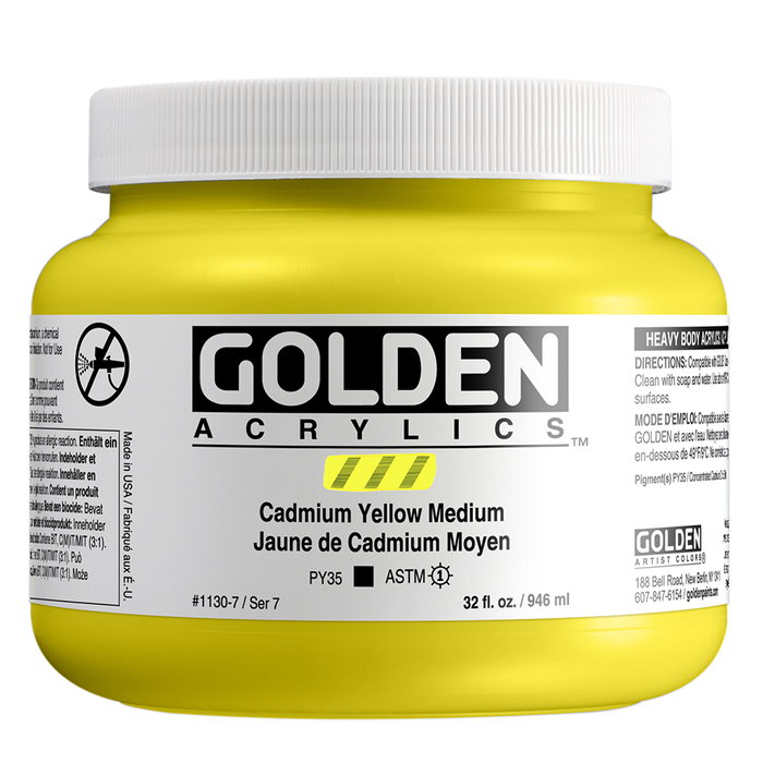 Golden Heavy Body Acrílico Amarillo Cadmio Medio 946 ml Golden Heavy Body Acrílico Amarillo Cadmio Medio 946 ml