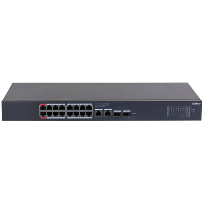 Dahua CS4220-16GT-240 Switch PoE 16 Puertos Gigabit + 2 Uplink RJ45 + 2 SFP 240W Managed Cloud L2