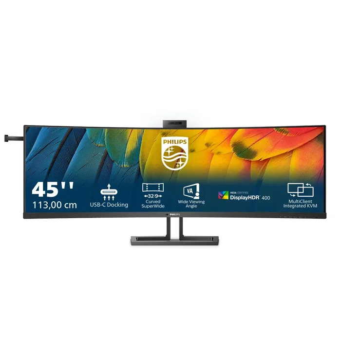 Philips 45B1U6900CH Monitor Curvo SuperWide 44.5 5120 x 1440 Dual QHD USB-C KVM 75Hz Negro