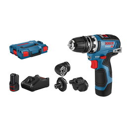 Bosch Taladro Atornillador GSR 12V-35 FC 12V Negro/Azul/Rojo, Sin Escobillas, 2 Velocidades, 35 Nm, 1750 RPM, Incluye 2 Baterías de 3 Ah y Cargador