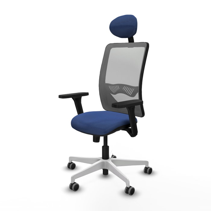 PIQUERAS Y CRESPO Silla de oficina Zulema con mecanismo Sincro, Azul marino y Gris
