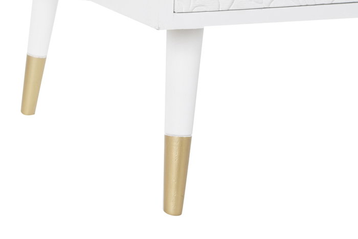 DKD Home Decor Mesa de Centro Mandala Blanco y Dorado