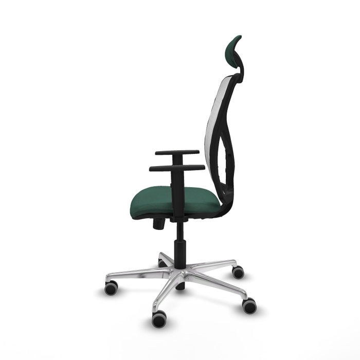 PIQUERAS Y CRESPO Silla de oficina Motilla con mecanismo Sincro, Verde botella y Blanco