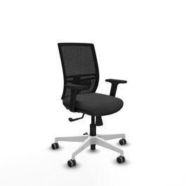 PIQUERAS Y CRESPO Silla de oficina Yunquera con mecanismo Sincro, Gris oscuro y Negro