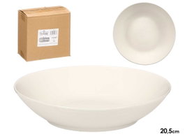 VESSIA Plato Hondo de Porcelana Liso Blanco 20,5cm