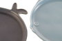 DKD Home Decor Plato de Porcelana Loving Home Peces Surtido de 2 Piezas en Colores Azul y Azul Celeste