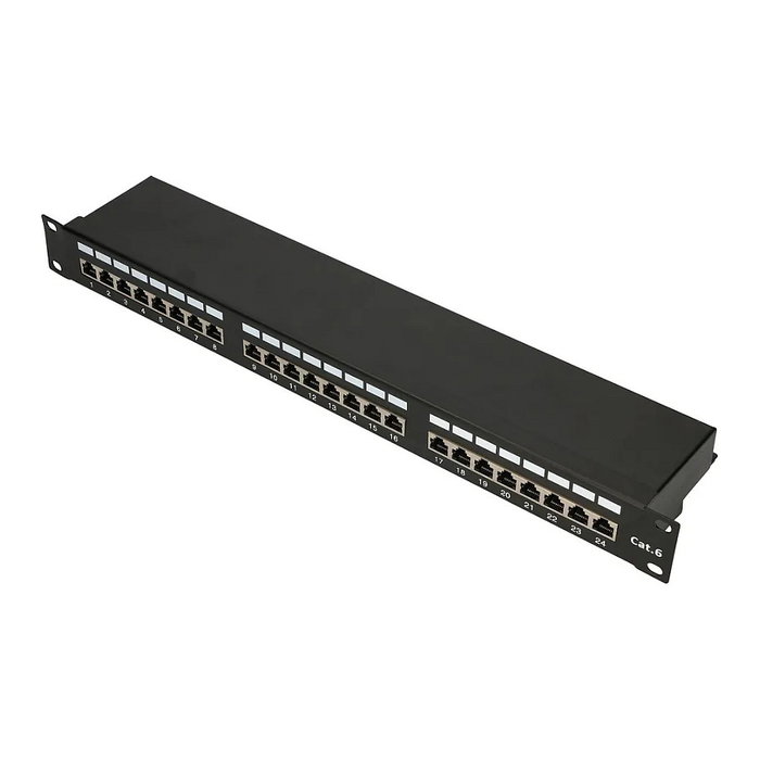 Extralink Patchpanel CAT6 STP V2 de 24 Puertos Negro