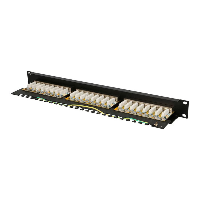 Extralink Patchpanel CAT6 STP V2 de 24 Puertos Negro