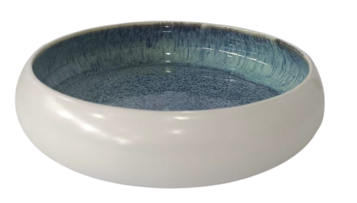 DKD Home Decor Set de 6 Platos de Gres Esmaltado Azul Marino Jewel Blue 25