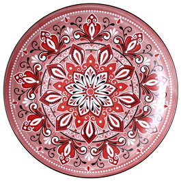 Home Deco Factory Plato Jaipur Rojo Porcelana Diámetro 26 cm