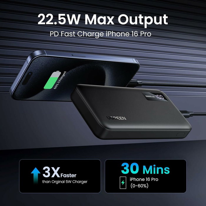 UGREEN Powerbank 25742 de 10000 mAh Negro