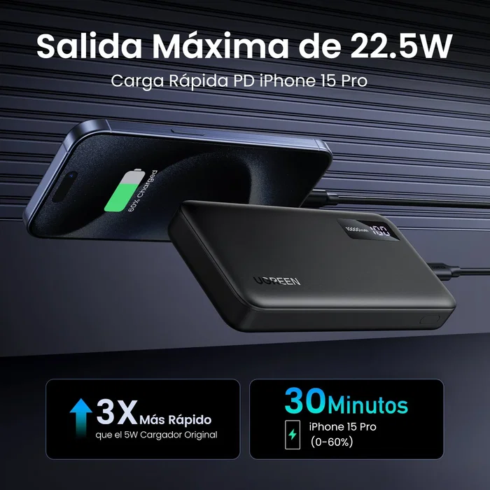 UGREEN Power Bank 25742 de 10000 mAh Negro UGREEN Power Bank 25742 de 10000 mAh Negro