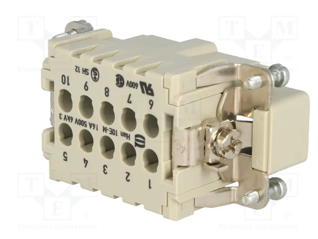 HARTING Han E® Plantilla de Contacto Macho 16A 500V 10+PE