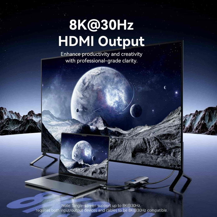 Vention Docking Station 8K 5 en 1 USB-C Gris TQXHB Vention Docking Station 8K 5 en 1 USB-C Gris TQXHB