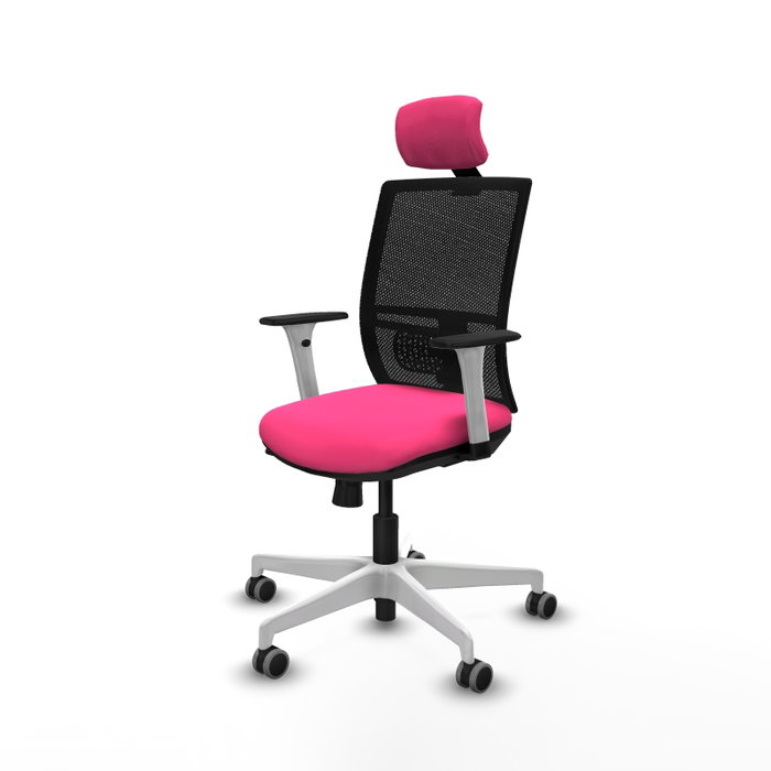 PIQUERAS Y CRESPO Silla de oficina Yunquera Rosa con mecanismo Sincro/Traslack