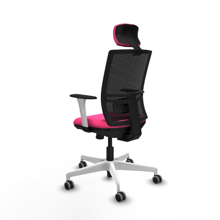 PIQUERAS Y CRESPO Silla de oficina Yunquera Rosa con mecanismo Sincro/Traslack