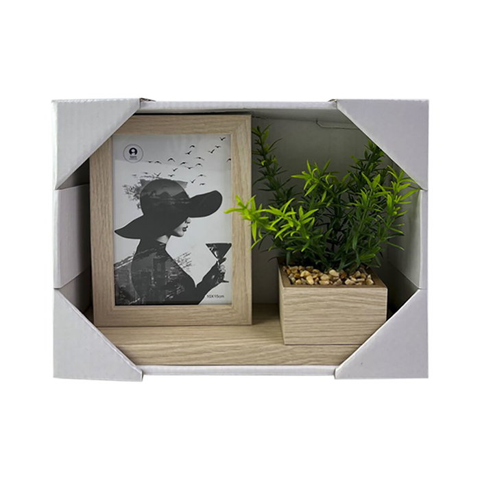 DKD Home Decor Marco de Foto 10x15 Natural con Detalles de Planta DKD Home Decor Marco de Foto 10x15 Natural con Detalles de Planta