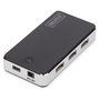 Digitus Concentrador USB 2.0 de 7 Puertos, Negro y Plata, 480 Mbit/s