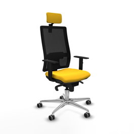 PIQUERAS Y CRESPO Silla de oficina Horna con mecanismo Sincro, Amarillo y Negro
