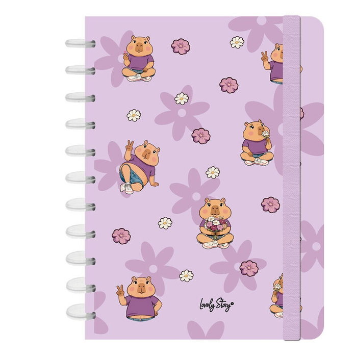 LOVELY STORY Cuaderno A4 Flower Capibara con sistema de discos LOVELY STORY Cuaderno A4 Flower Capibara con sistema de discos