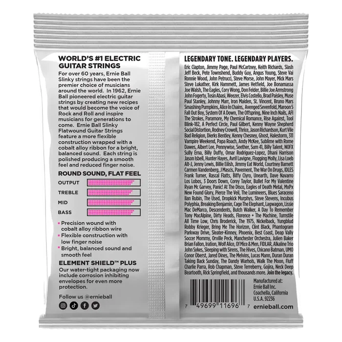 Ernie Ball Cuerdas Guitarra Eléctrica Entorchado Plano Slinky Super 9-42