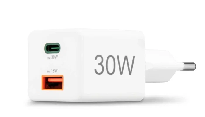 Hama Cargador USB Rápido Doble Puerto 30W PD QC 3.0 Blanco Compacto (00201992) - Smartphone, Tablet, AirPods, Universal