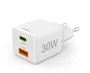 Hama Cargador USB Rápido Doble Puerto 30W PD QC 3.0 Blanco Compacto (00201992) - Smartphone, Tablet, AirPods, Universal