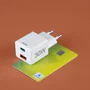 Hama Cargador USB Rápido Doble Puerto 30W PD QC 3.0 Blanco Compacto (00201992) - Smartphone, Tablet, AirPods, Universal