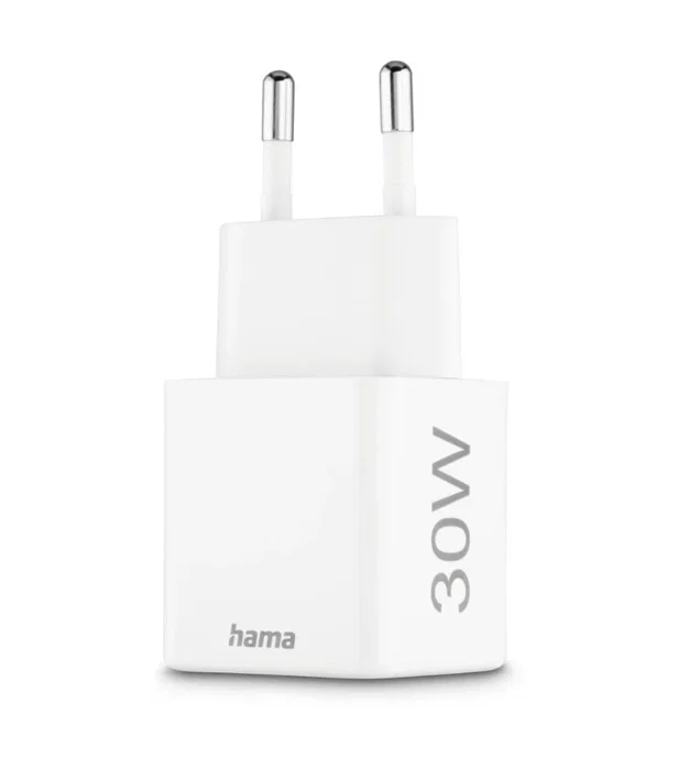 Hama Cargador USB Rápido Doble Puerto 30W PD QC 3.0 Blanco Compacto (00201992) - Smartphone, Tablet, AirPods, Universal