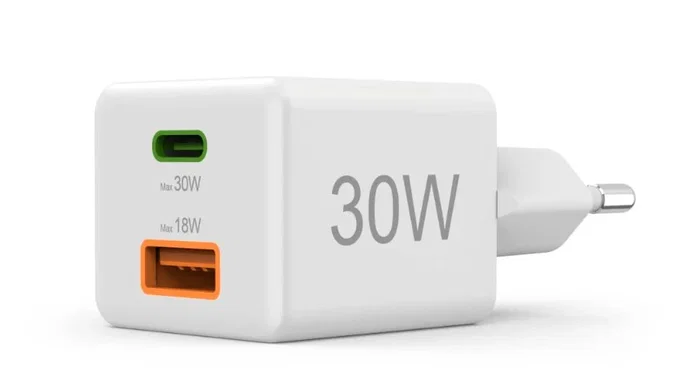 Hama Cargador USB Rápido Doble Puerto 30W PD QC 3.0 Blanco Compacto (00201992) - Smartphone, Tablet, AirPods, Universal