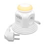 Aisens Regleta de Enchufes Multifunción con 4 Tomas, 1 USB-C, 3 USB-A y Luz Nocturna, Blanco