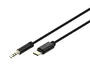 Gembird Cable Adaptador de Audio USB-C (Tipo C) a 3.5 mm Jack Auxiliar CCA-CM3.5M-1.5M, 1.5 metros, Negro