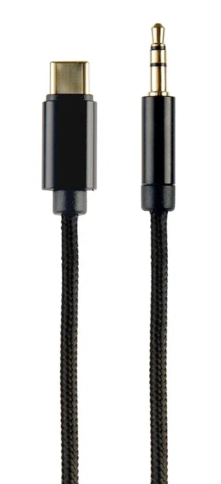 Gembird Cable Adaptador de Audio USB-C (Tipo C) a 3.5 mm Jack Auxiliar CCA-CM3.5M-1.5M, 1.5 metros, Negro