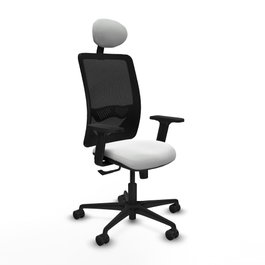 PIQUERAS Y CRESPO Silla de oficina Zulema con mecanismo Sincro, Blanco y Negro