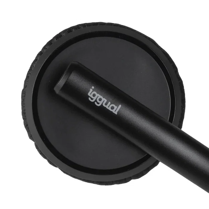 Iggual ENC 3030 Auriculares Diadema USB con Cancelación de Ruido ENC para Oficina/Centro de Llamadas, Micrófono Boom, Negro